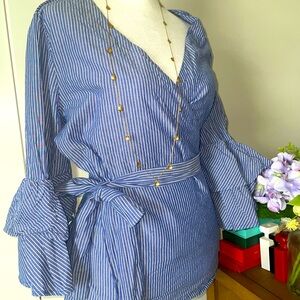 Wrap striped shirt